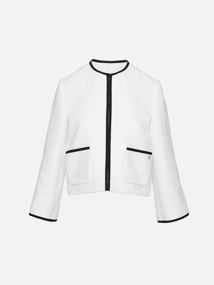 Tweed Jacket,VALENTINO GARAVANI,MILKY BLACK,Image 1