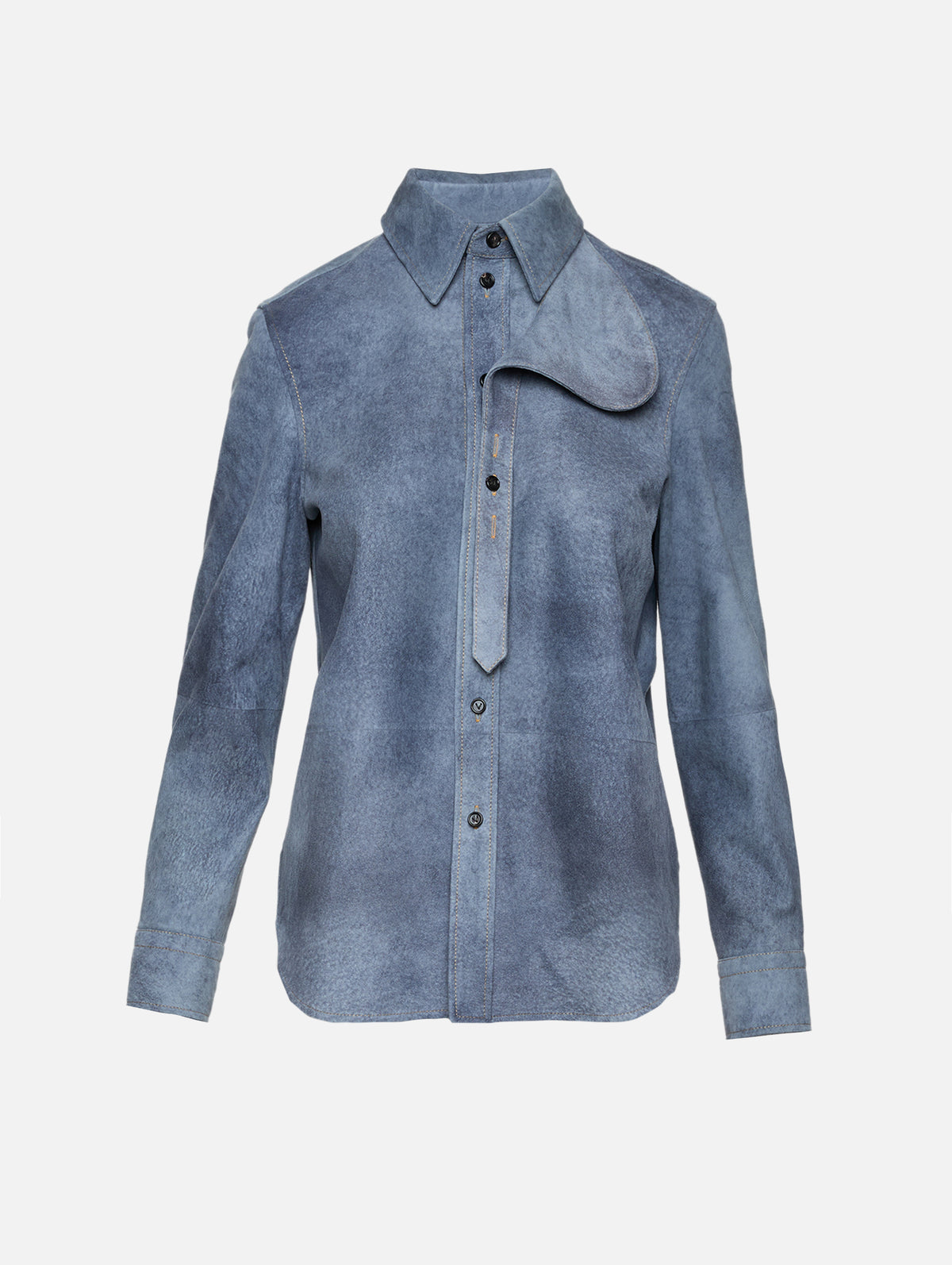 Suede Shirt,BOTTEGA VENETA,CLOUDY INDIGO,Image 1