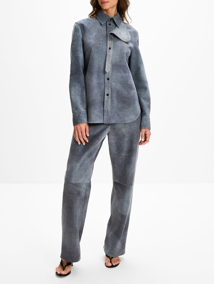 Suede Shirt,BOTTEGA VENETA,CLOUDY INDIGO,Image 1
