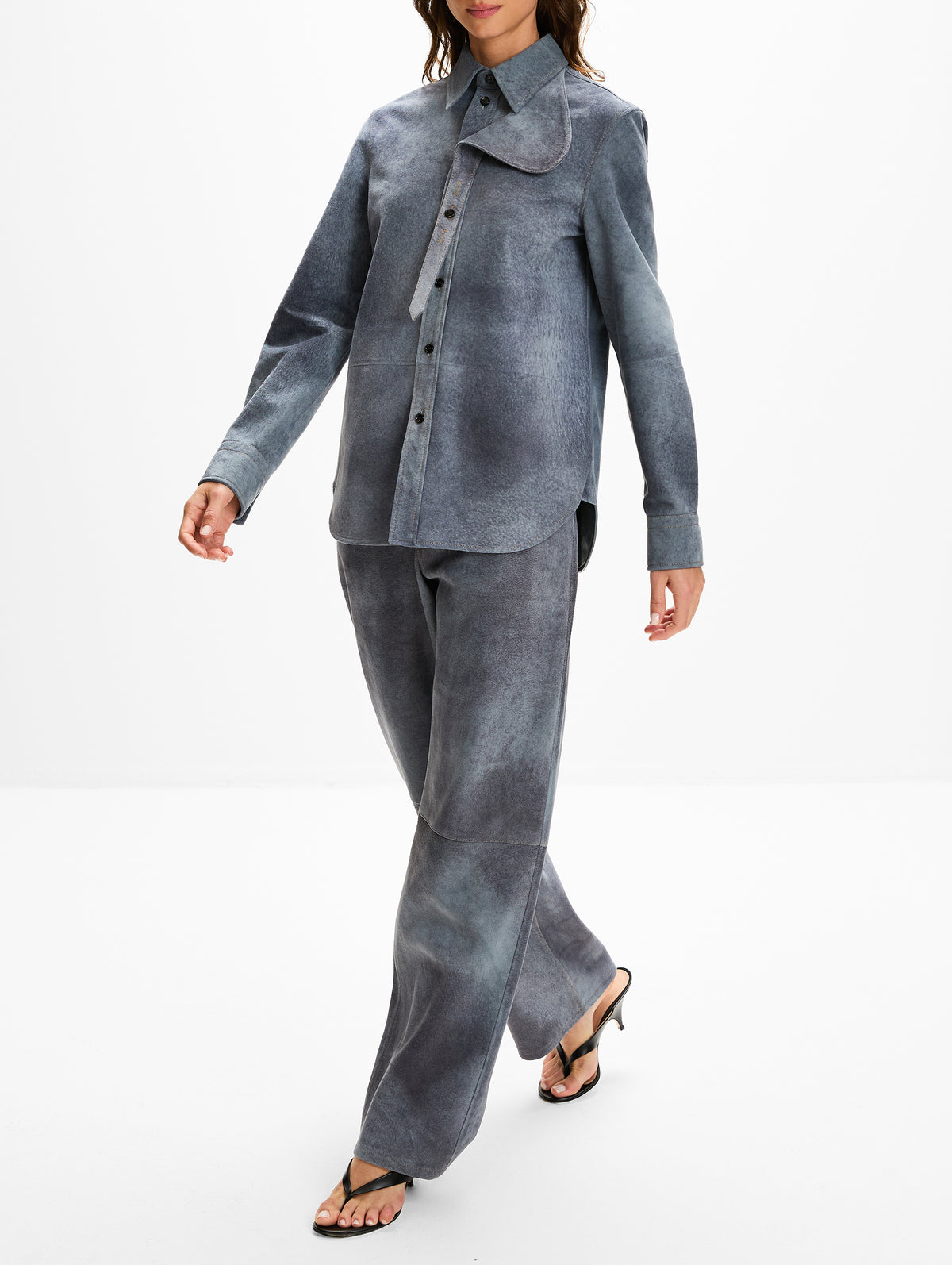 Suede Trouser,BOTTEGA VENETA,CLOUDY INDIGO,Image 3