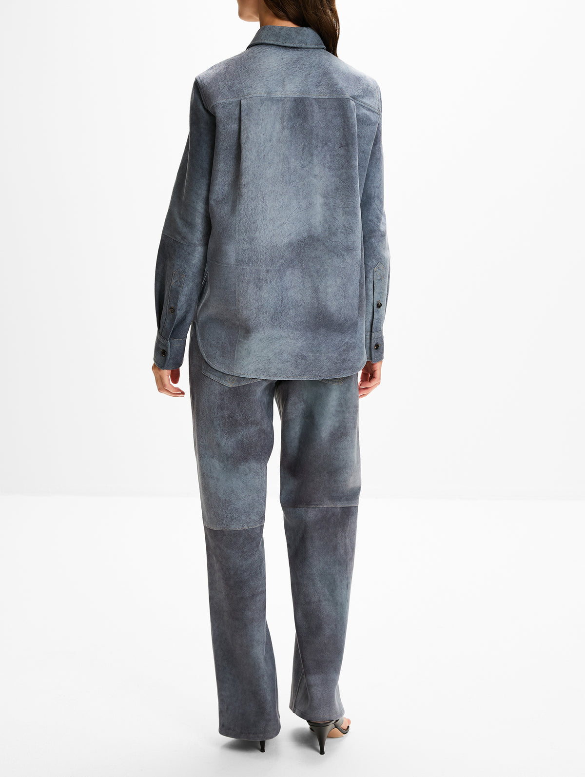 Suede Shirt,BOTTEGA VENETA,CLOUDY INDIGO,Image 3