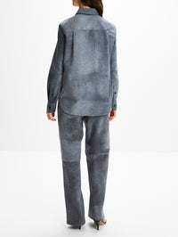 Suede Shirt,BOTTEGA VENETA,CLOUDY INDIGO,Image 3