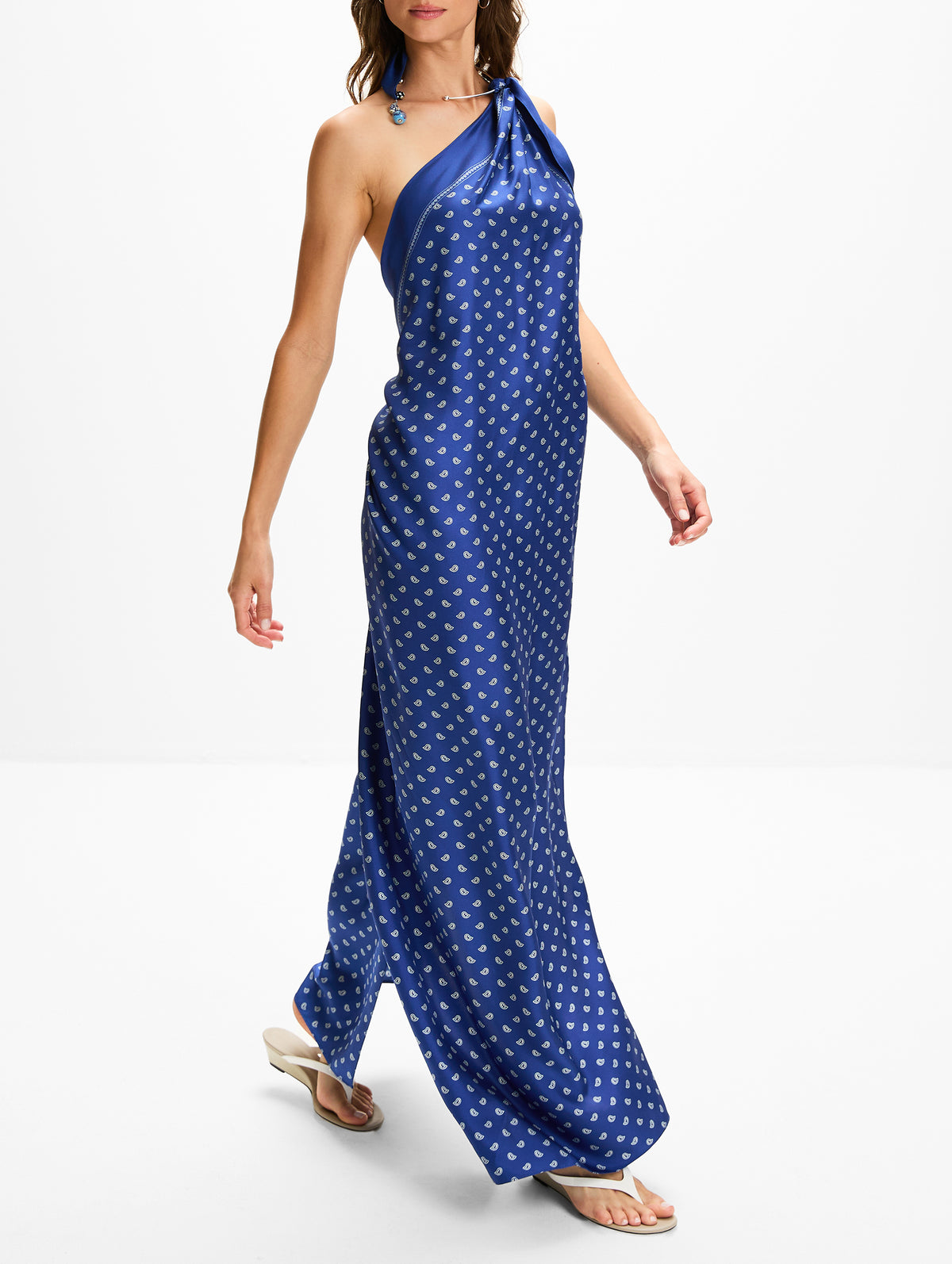 Bandana Scarf Tie Dress,CHRISTOPHER ESBER,INDIGO BANDANA PRINT,Image 3