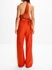 Bandana Scarf Tie Top,CHRISTOPHER ESBER,CARNELIAN BANDANA PRINT,Image 3