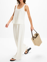 Crepe Colby Pant,LA LIGNE,IVORY,Image 3