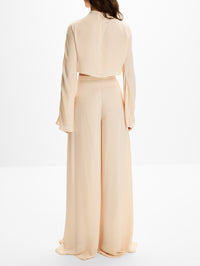 Georgette Draped Blouse,LAPOINTE,ECRU,Image 3