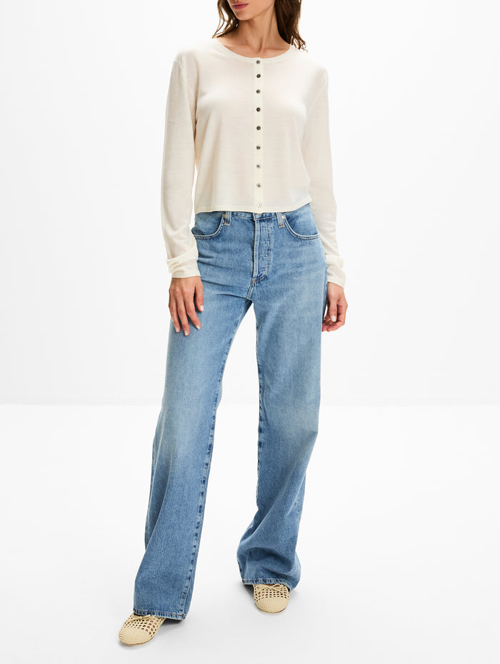James Crew Cardigan,LESET,PARCHMENT,Image 1