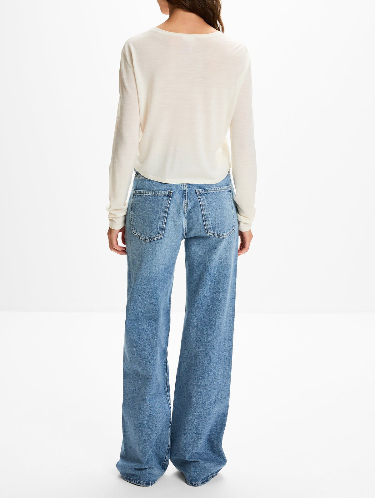 James Crew Cardigan,LESET,PARCHMENT,Image 3