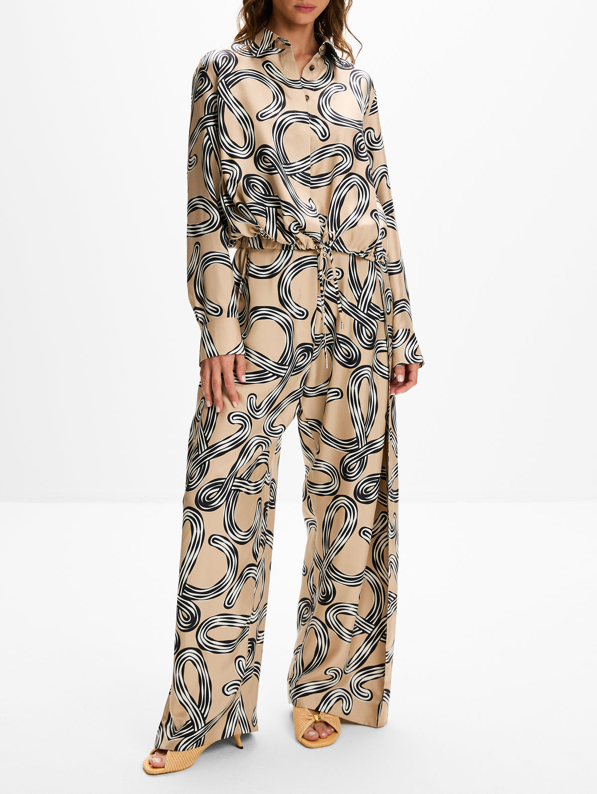 Elasticated Trouser,LOEWE,BEIGE,Image 2