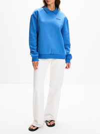 Collar Sweatshirt,MIU MIU,AZZURRO,Image 2
