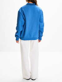 Collar Sweatshirt,MIU MIU,AZZURRO,Image 3