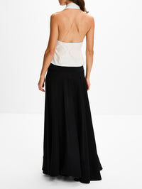 Fluid Circle Hem Skirt,ST AGNI,BLACK,Image 4