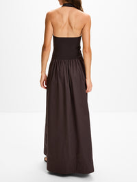 Halter Gathered Dress,ST AGNI,CHOCOLATE PLUM,Image 4