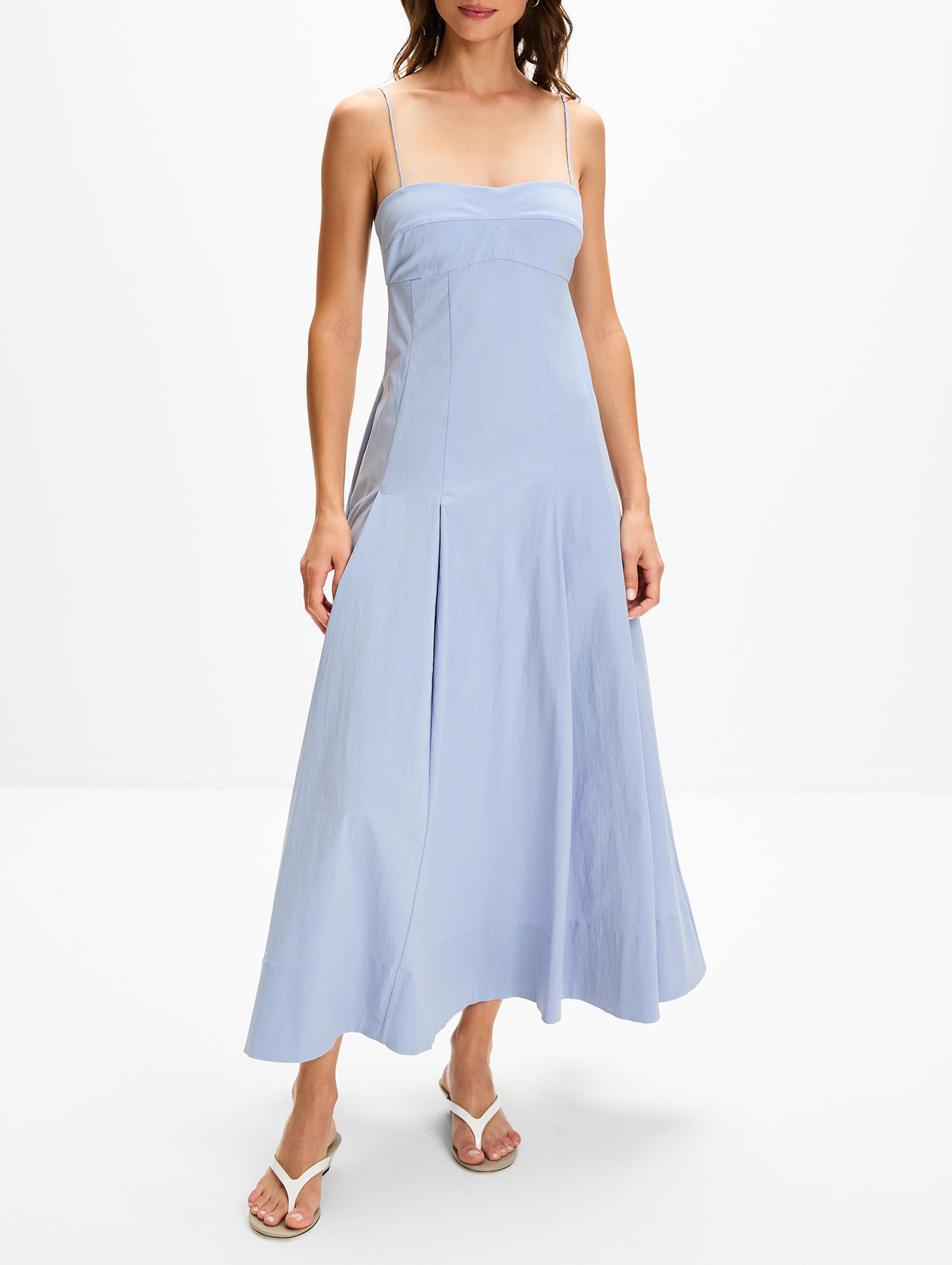 Everyday Cotton Pleat Dress,ST AGNI,SKY,Image 2
