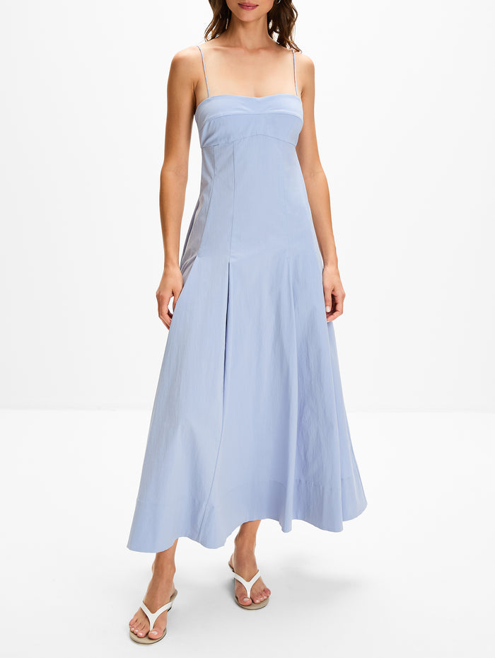 Everyday Cotton Pleat Dress,ST AGNI,SKY,Image 1