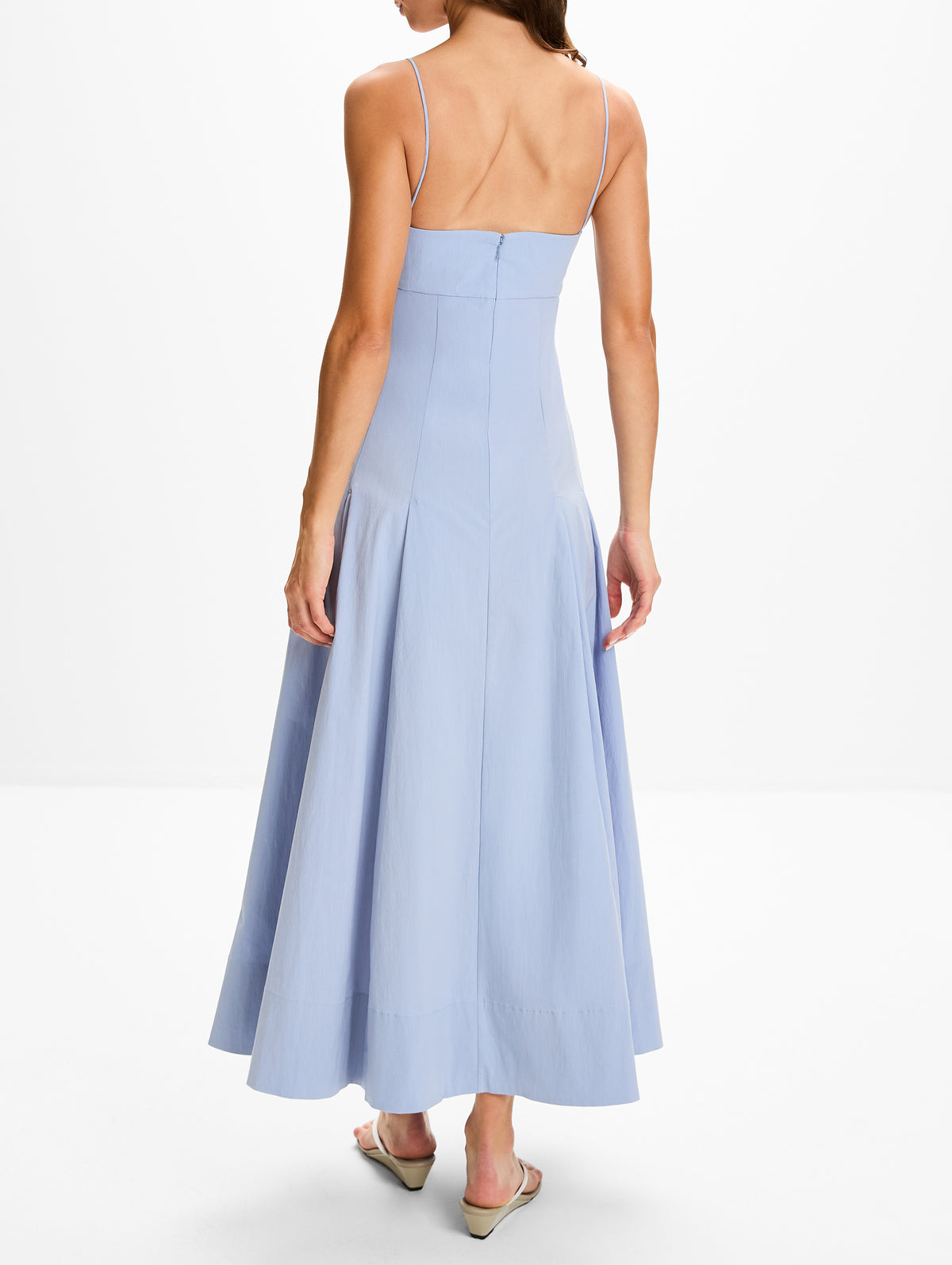 Everyday Cotton Pleat Dress,ST AGNI,SKY,Image 4