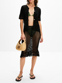 Sara Midi Skirt,TERRY PUESTO,NOIR,Image 2