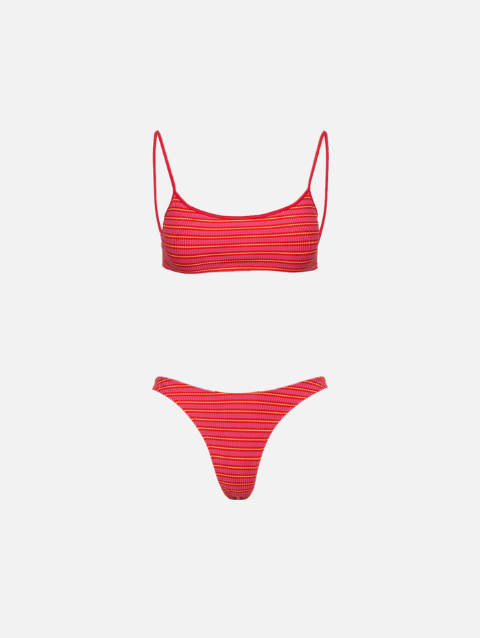 Undici Low Waist Bikini Bottom,LIDO,STRIPE FLAMINGO,Image 1