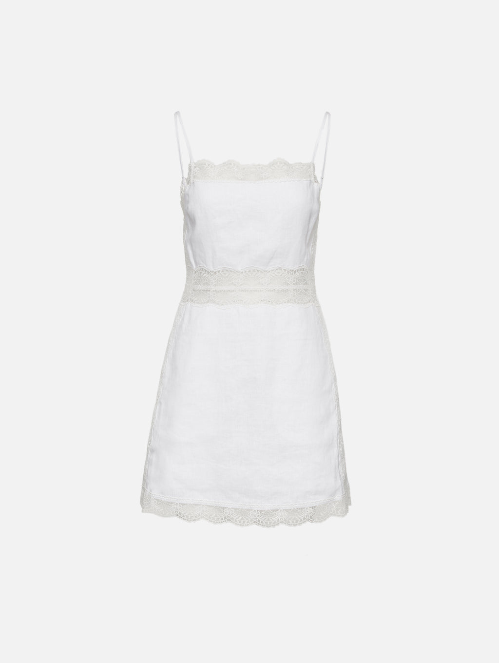 STAUD, Amalina Linen Mini Dress in White, Size 8