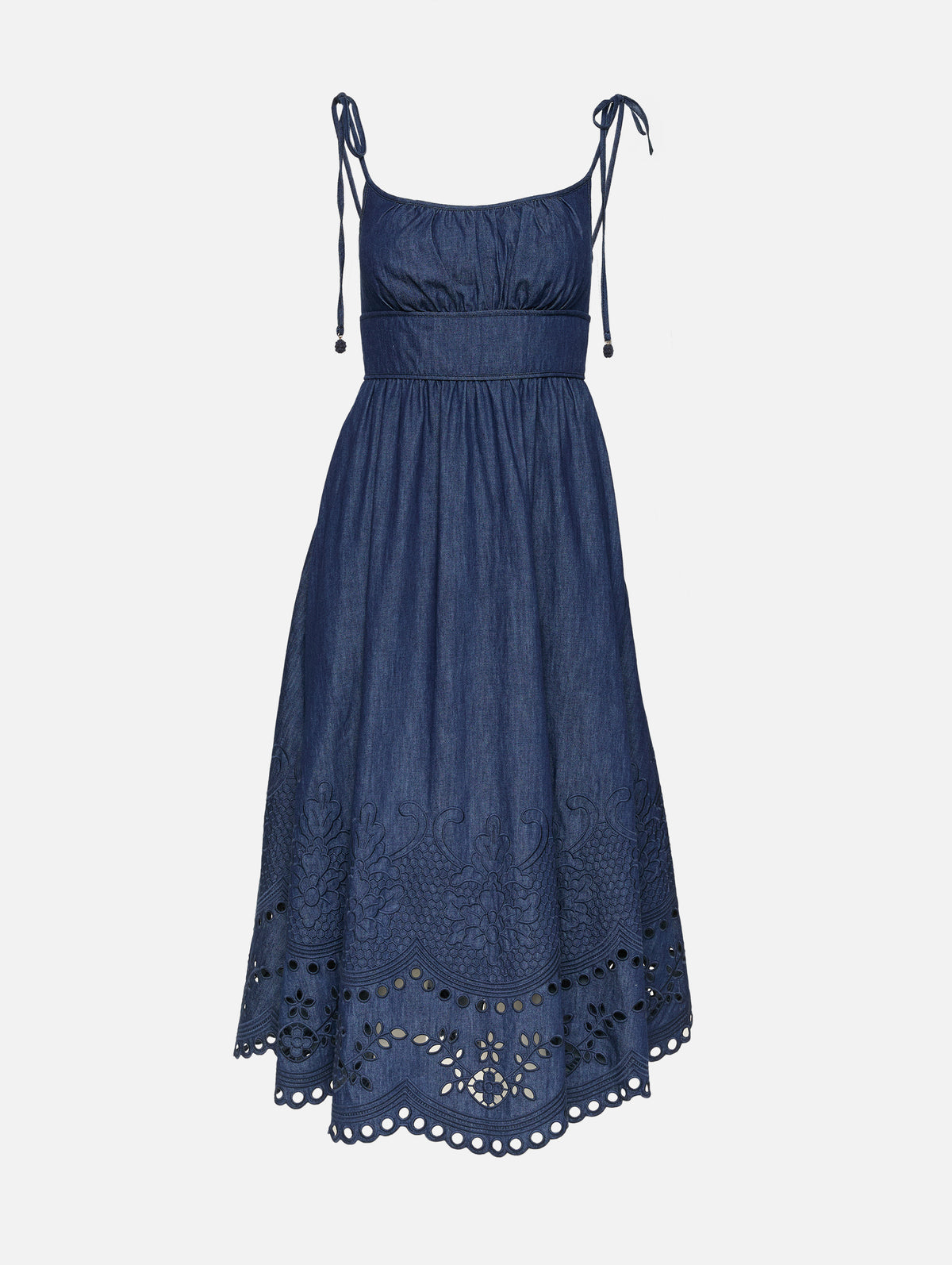 Mahon Broderie Denim Dress,ZIMMERMANN,INK,Image 1