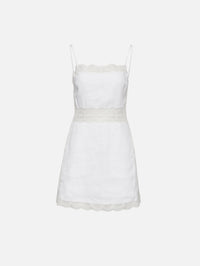 Amalina Linen Dress,STAUD,WHITE,Image 2