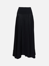 Fluid Circle Hem Skirt,ST AGNI,BLACK,Image 1