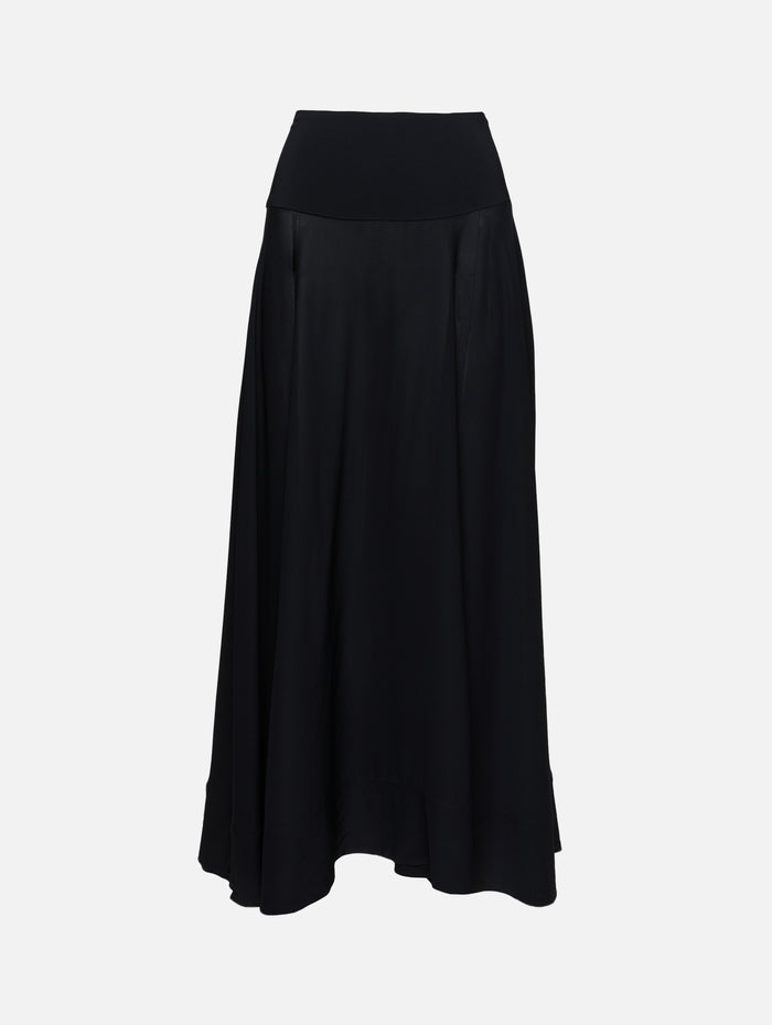 Fluid Circle Hem Skirt,ST AGNI,BLACK,Image 1