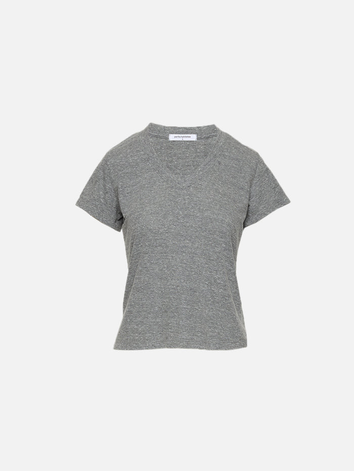 Hendrix V Neck Tee,PERFECTWHITETEE,HEATHER GREY,Image 1