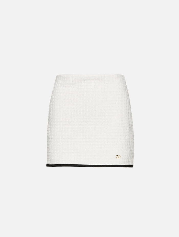 Tweed Skirt,VALENTINO GARAVANI,MILKY BLACK,Image 1