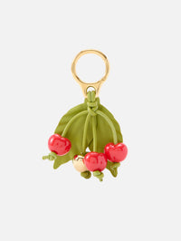 Cherry Charm Keychain,LOEWE,GREEN RED,Image 1
