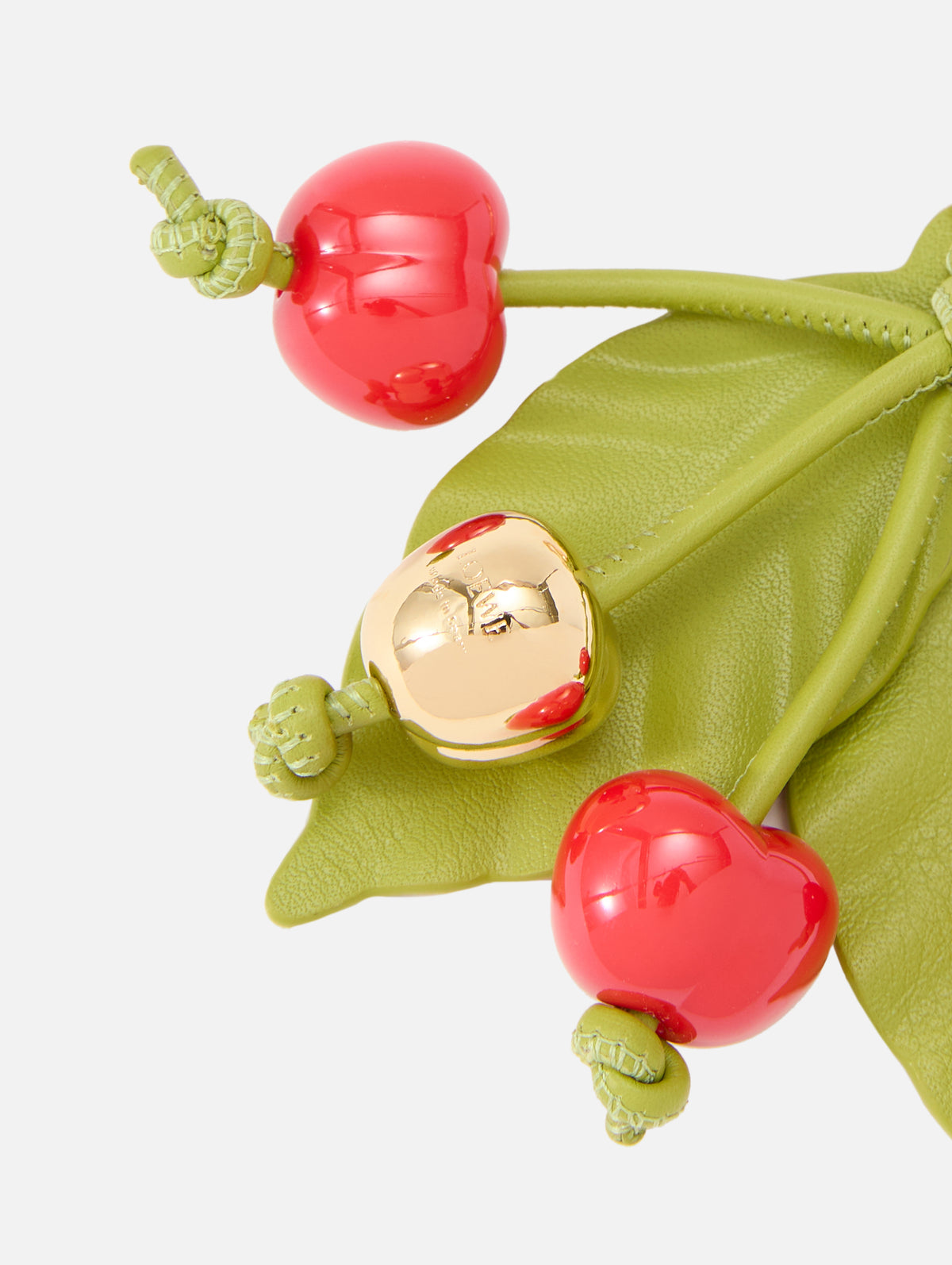 Cherry Charm Keychain,LOEWE,GREEN RED,Image 2