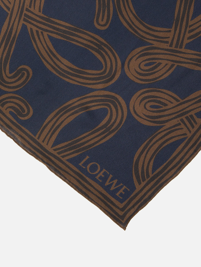 Scarf,LOEWE,NAVY BROWN,Image 1