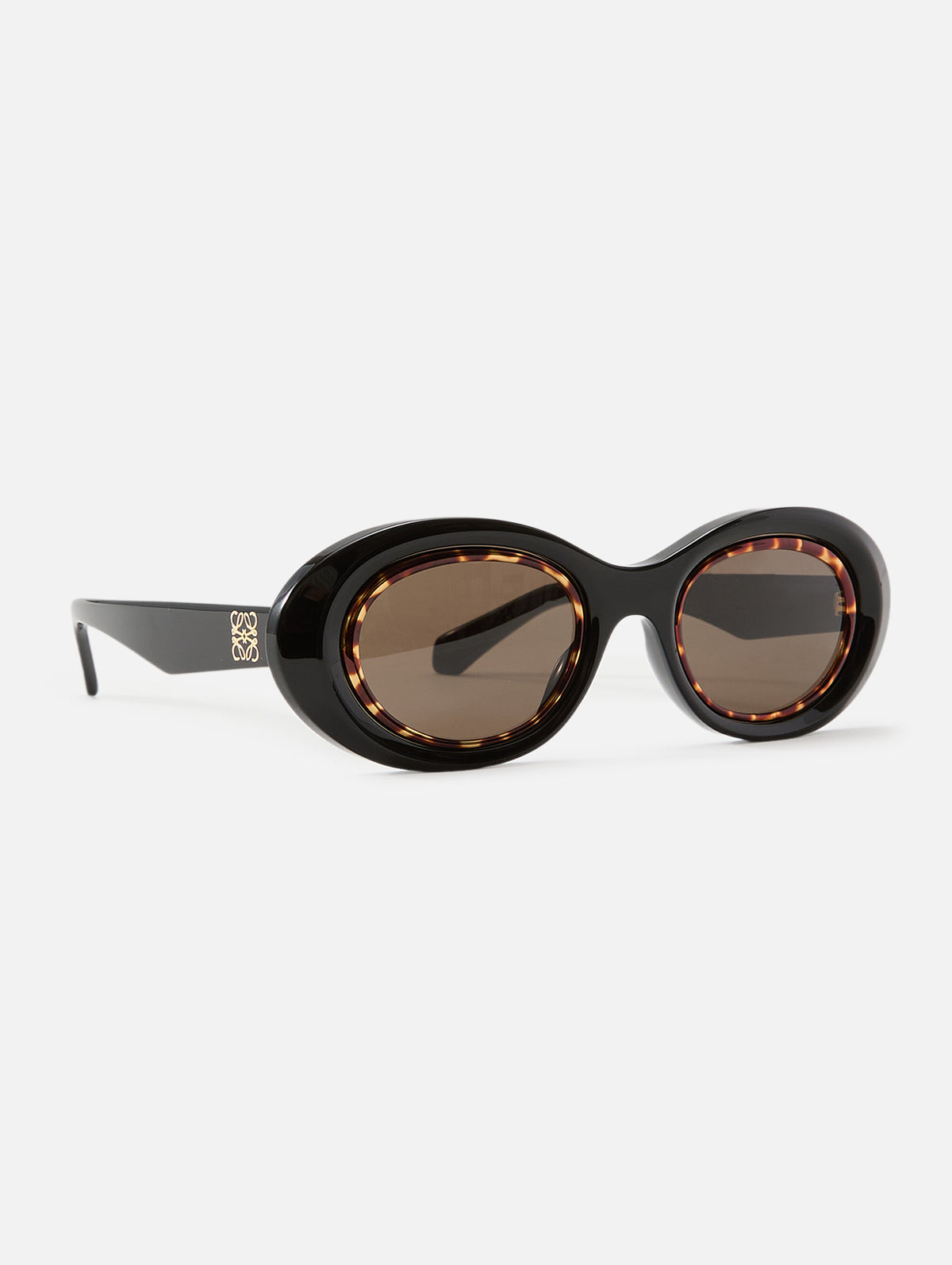 Anagram Sunglasses,LOEWE EYEWEAR,SHINY BLACK BROWN,Image 2