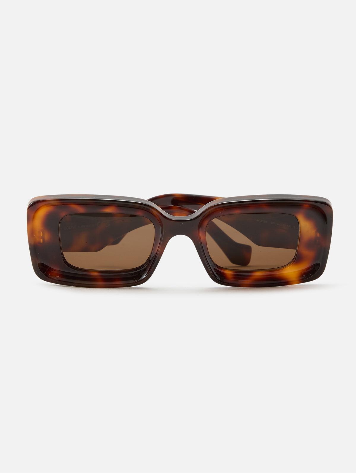 Square Beveled Anagram Sunglasses,LOEWE EYEWEAR,DARK HAVANA,Image 1