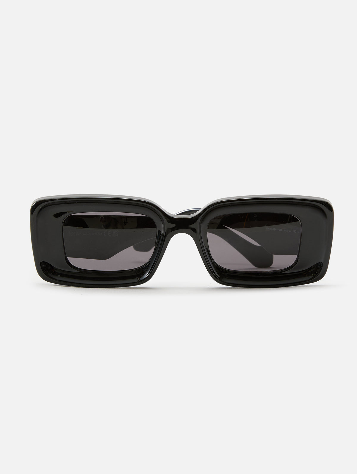 Square Beveled Anagram Sunglasses,LOEWE EYEWEAR,SHINY BLACK,Image 1