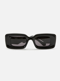 Square Beveled Anagram Sunglasses,LOEWE EYEWEAR,SHINY BLACK,Image 1