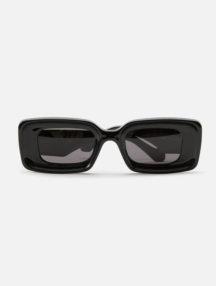 Square Beveled Anagram Sunglasses,LOEWE EYEWEAR,SHINY BLACK,Image 1