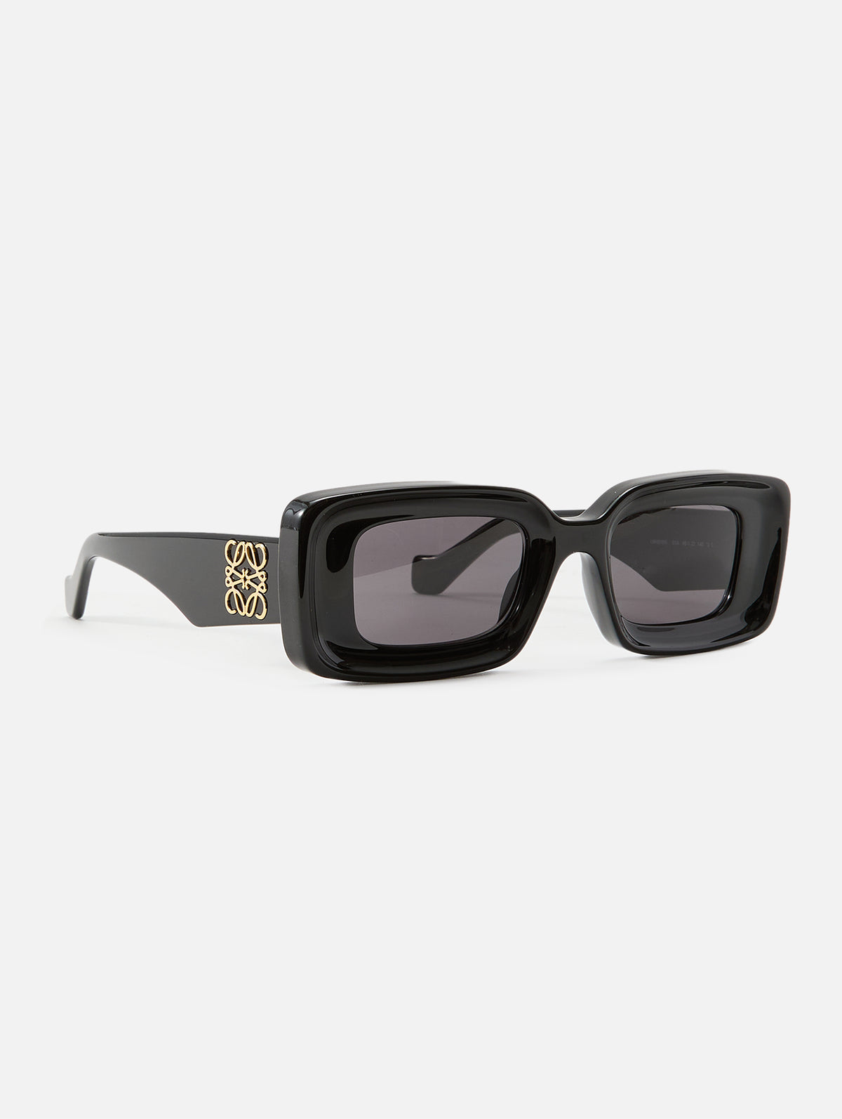 Square Beveled Anagram Sunglasses,LOEWE EYEWEAR,SHINY BLACK,Image 2