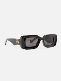 Square Beveled Anagram Sunglasses,LOEWE EYEWEAR,SHINY BLACK,Image 2