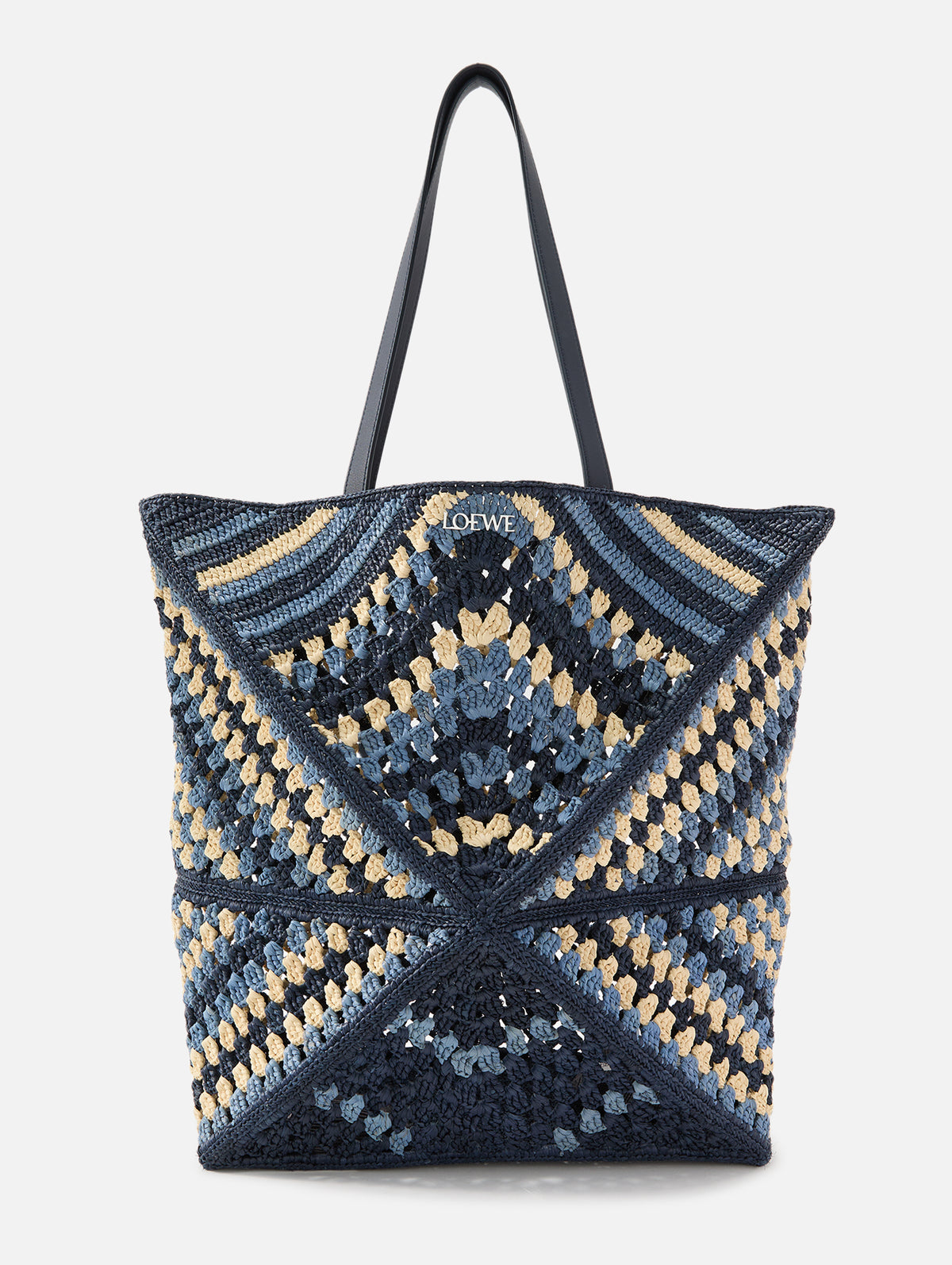 Puzzle Crochet Bag,LOEWE,NAVY SKY,Image 1