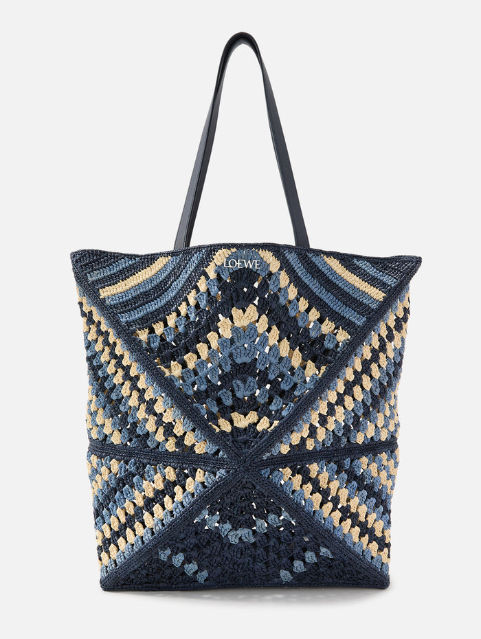 Puzzle Crochet Bag,LOEWE,NAVY SKY,Image 1