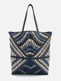 Puzzle Crochet Bag,LOEWE,NAVY SKY,Image 3
