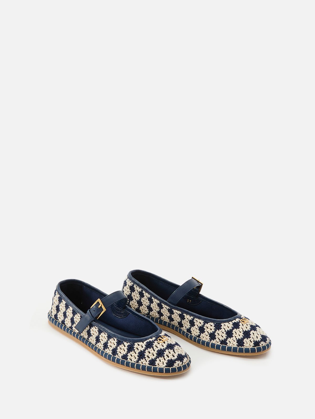La Cruisette Ballerina Flat,VALENTINO GARAVANI,BLUE STRIPE,Image 2