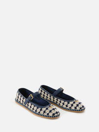 La Cruisette Ballerina Flat,VALENTINO GARAVANI,BLUE STRIPE,Image 2