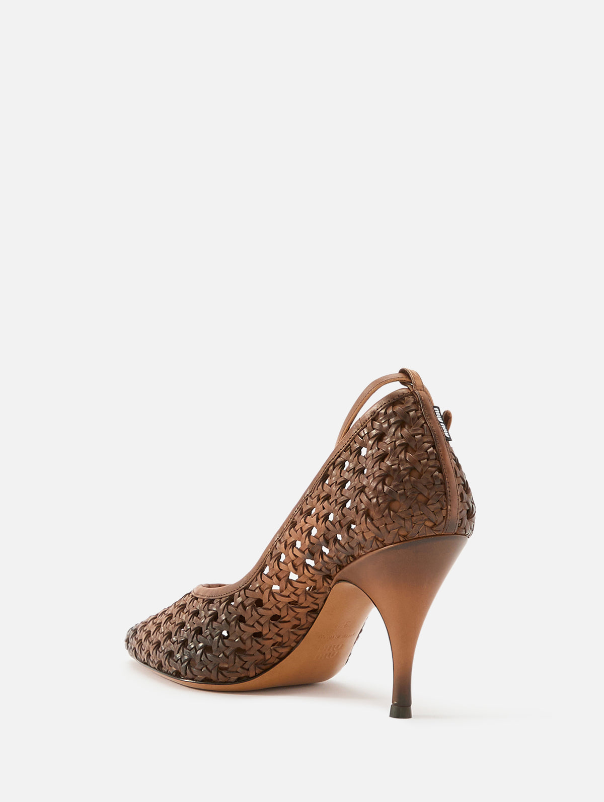 Modellerie Woven Pump,MIU MIU,COGNAC,Image 4