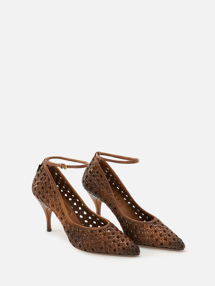 Modellerie Woven Pump,MIU MIU,COGNAC,Image 1