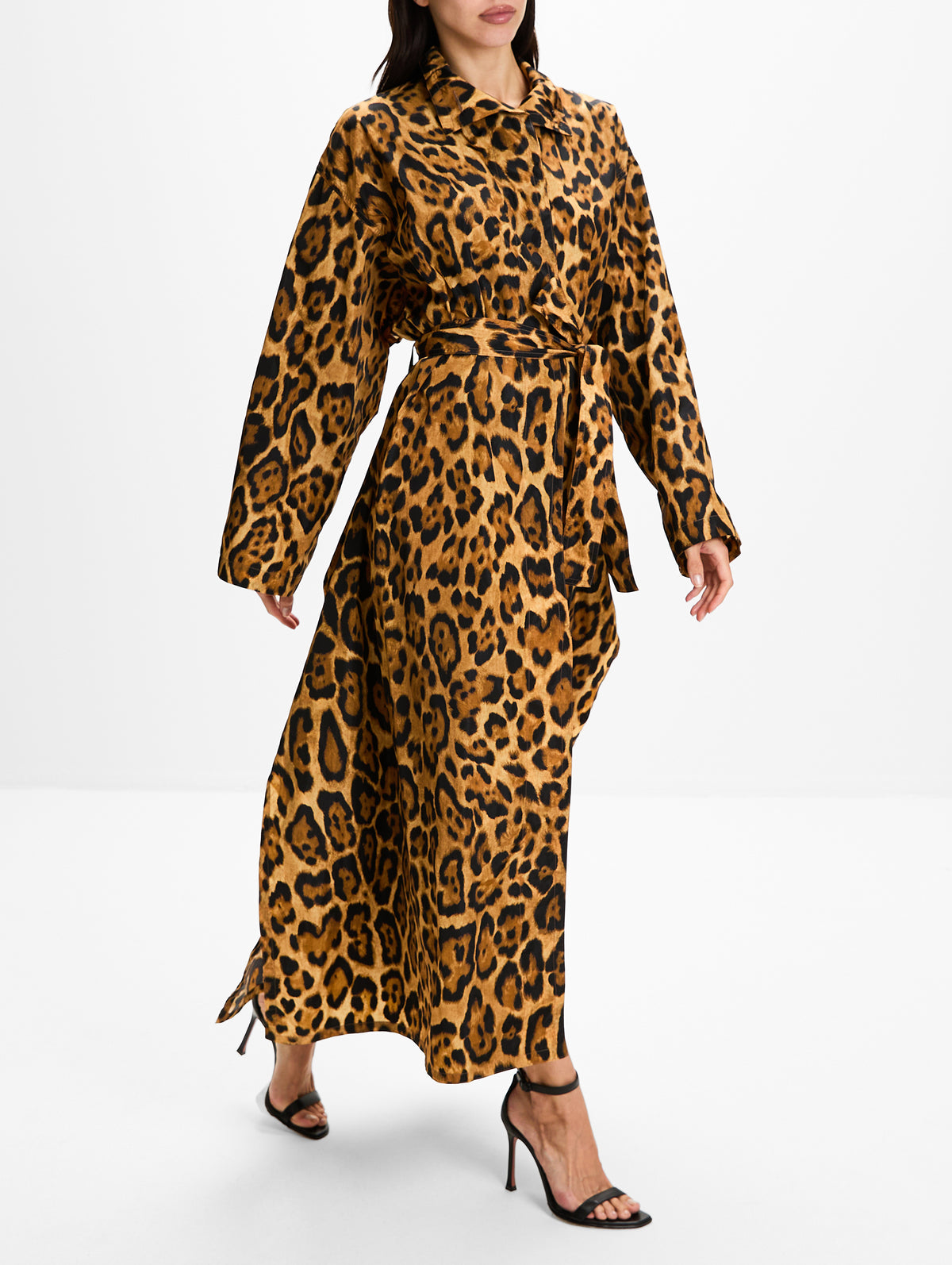 Pleated Coat,ALAIA,NOIR CARAMEL,Image 3