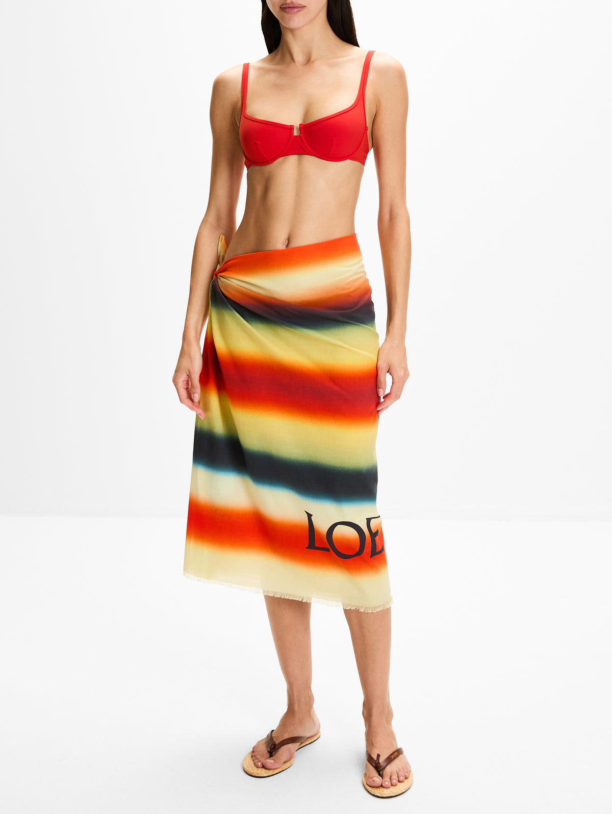Pareo Scarf,LOEWE,ORANGE,Image 3