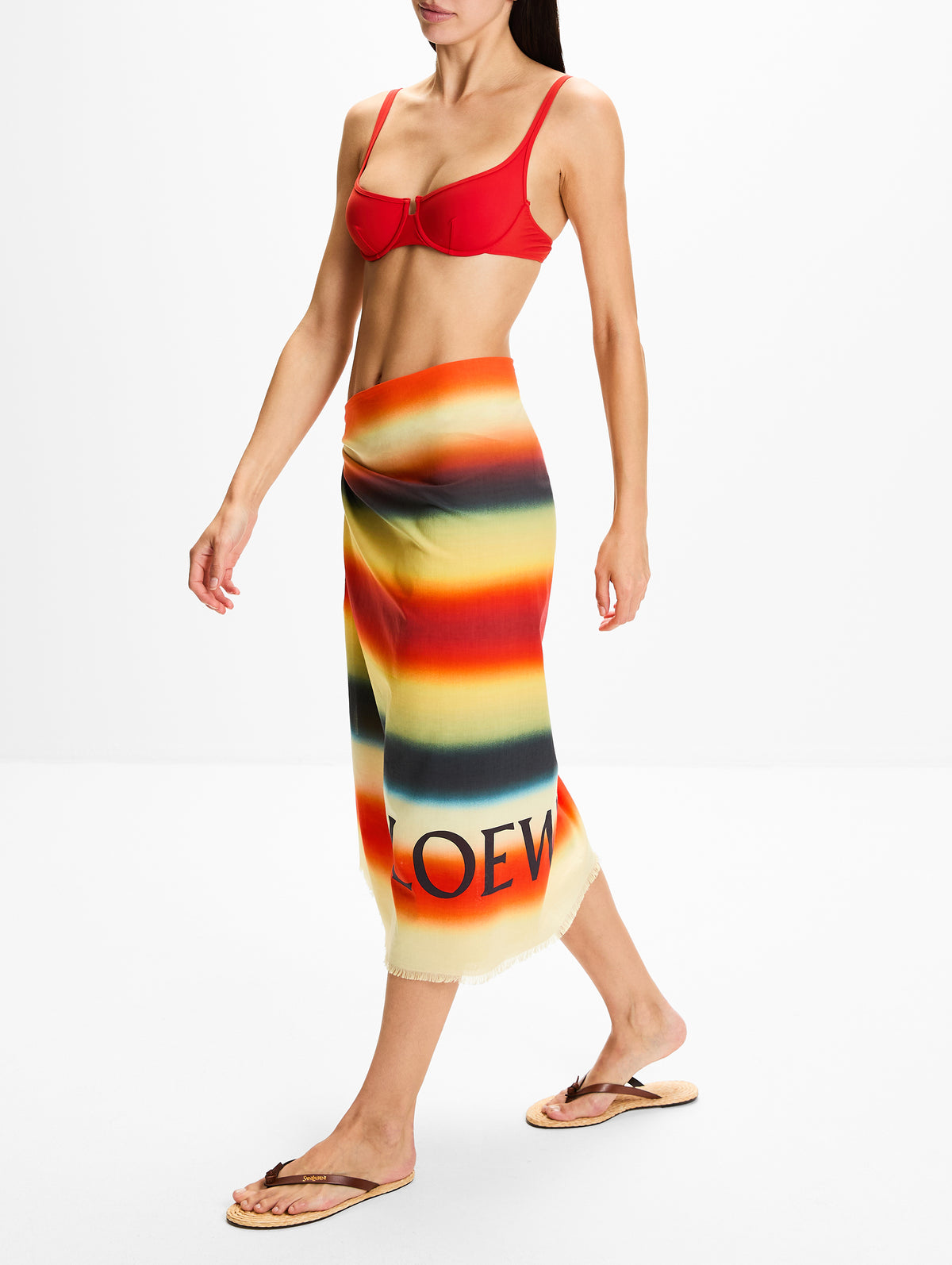 Pareo Scarf,LOEWE,ORANGE,Image 4