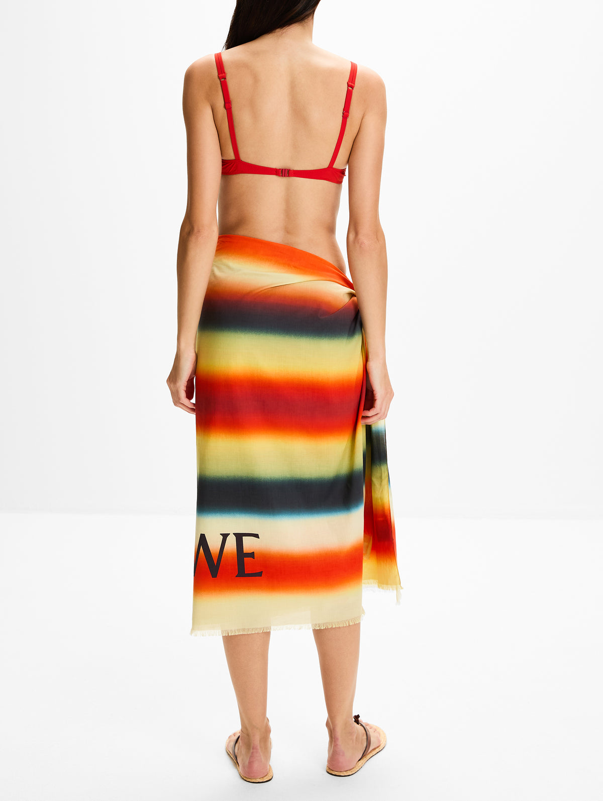 Pareo Scarf,LOEWE,ORANGE,Image 5